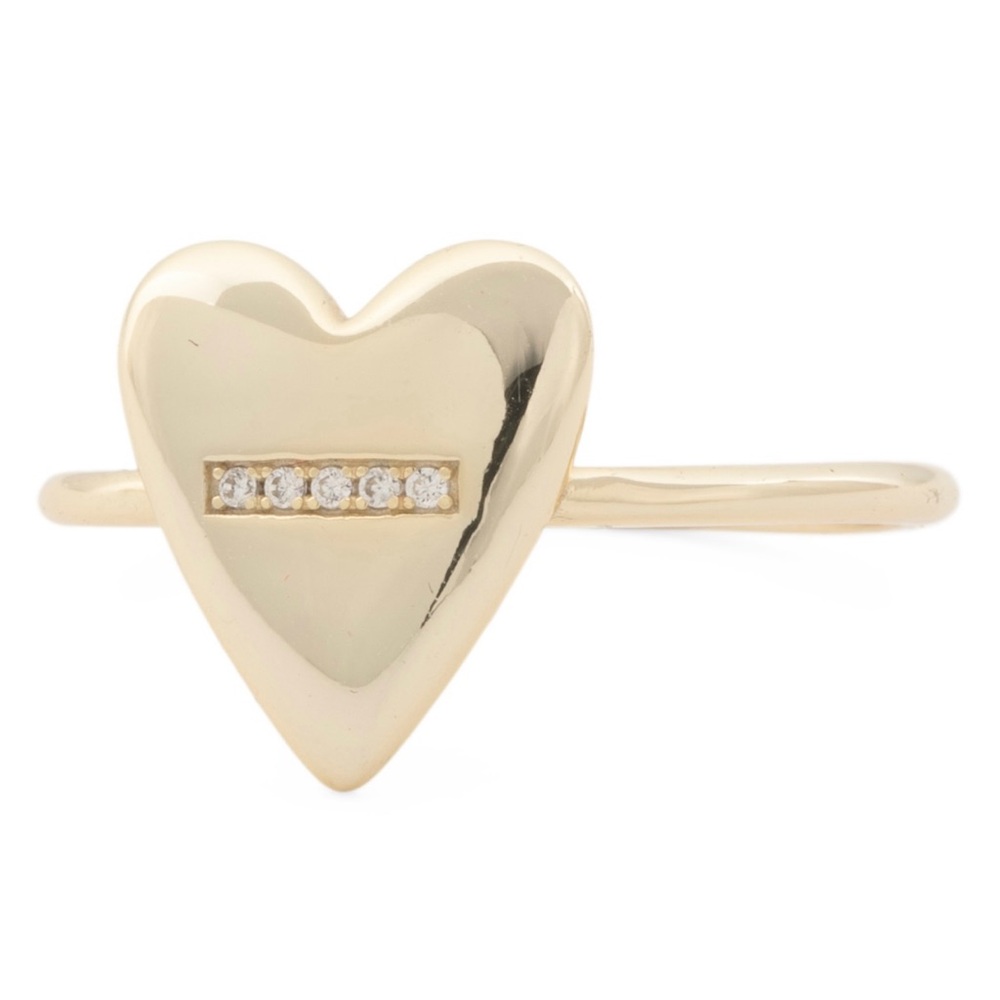 ISABELLA M Gold Plated Sterling Silver Cz Heart Ring Size 8 NWT